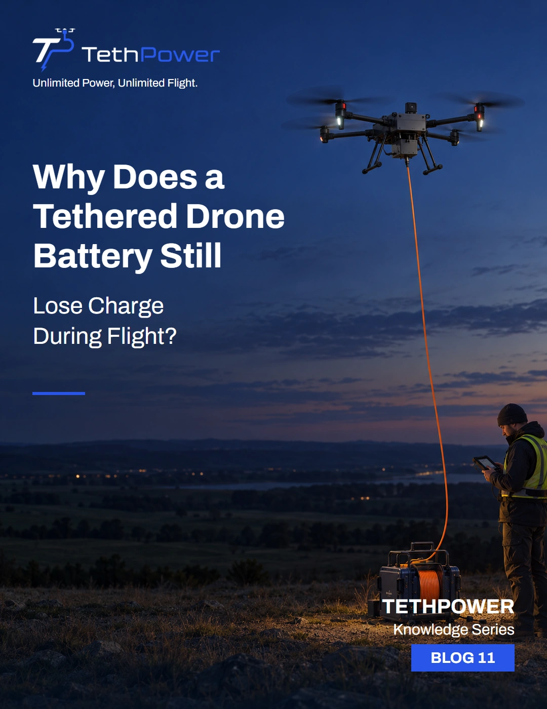 テザー給電中もドローンのバッテリー残量が飛行中に減るのはなぜですか?