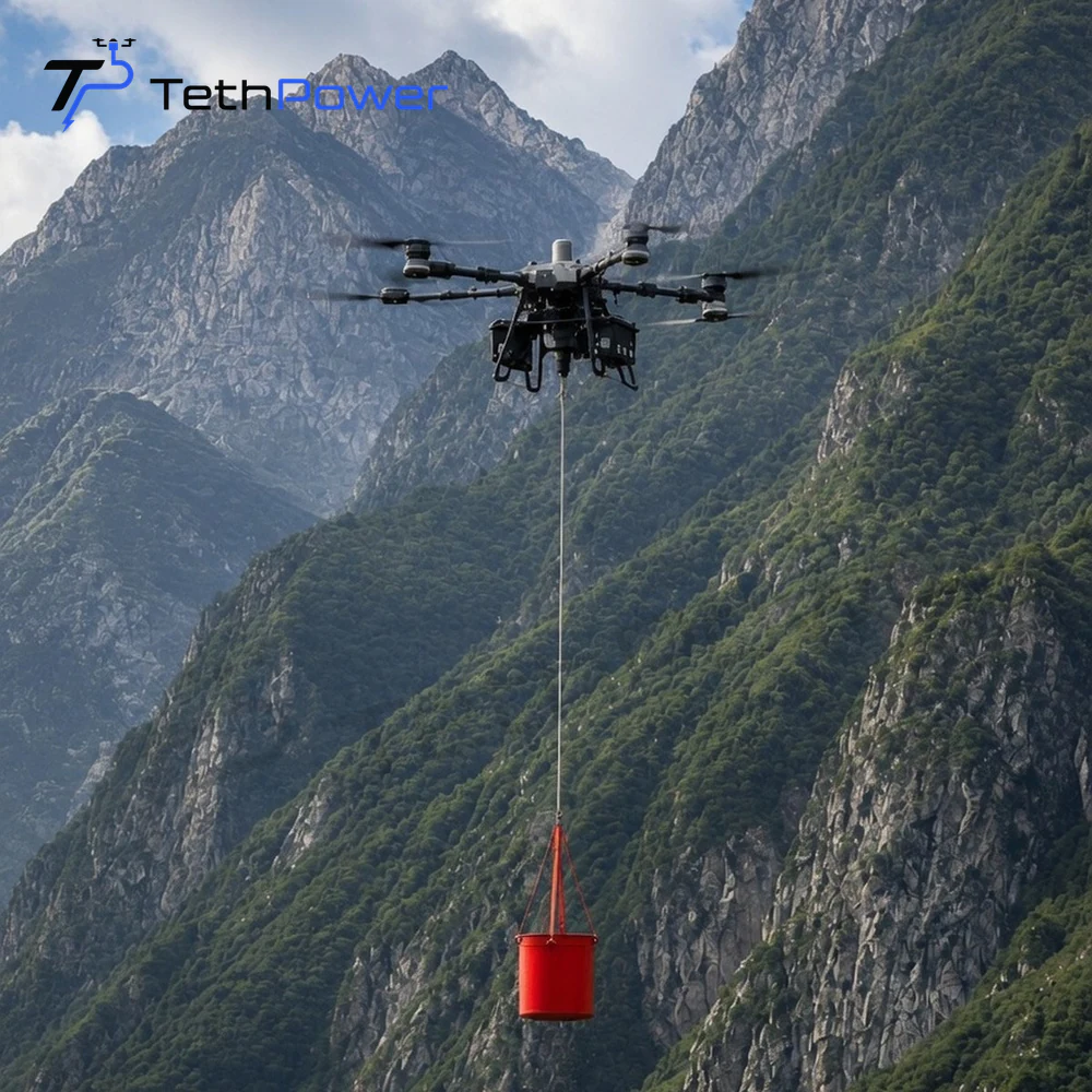 Пожарный подвесной ковш 100 L | TP-FC100-FFB — Оснастка для пожаротушения — изображение оборудования для привязного БПЛА 2