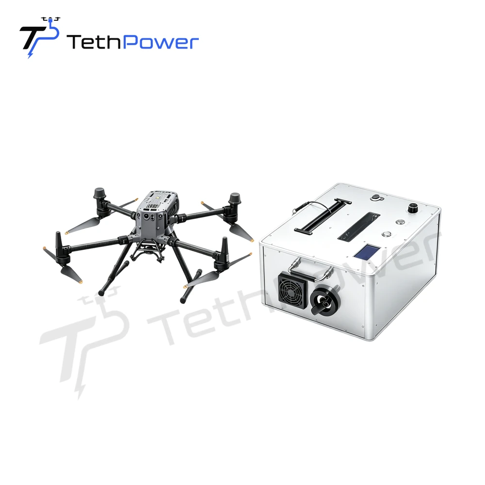 TethPower TP-Matrice M350 tethered power system with DJI Matrice 350 and ground power unit