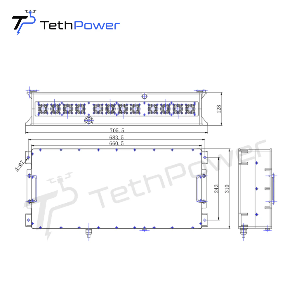 Бортовой модуль питания 108 kW 430 V | TP-P100 — Бортовой модуль питания — изображение оборудования для привязного БПЛА 3