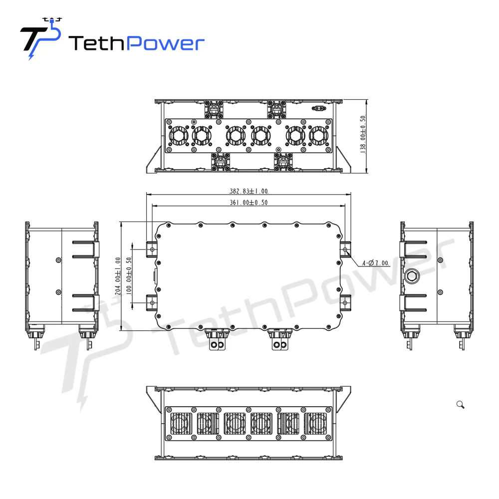 Бортовой модуль питания 18 kW 50 V | TP-P18 — Бортовой модуль питания — изображение оборудования для привязного БПЛА 3