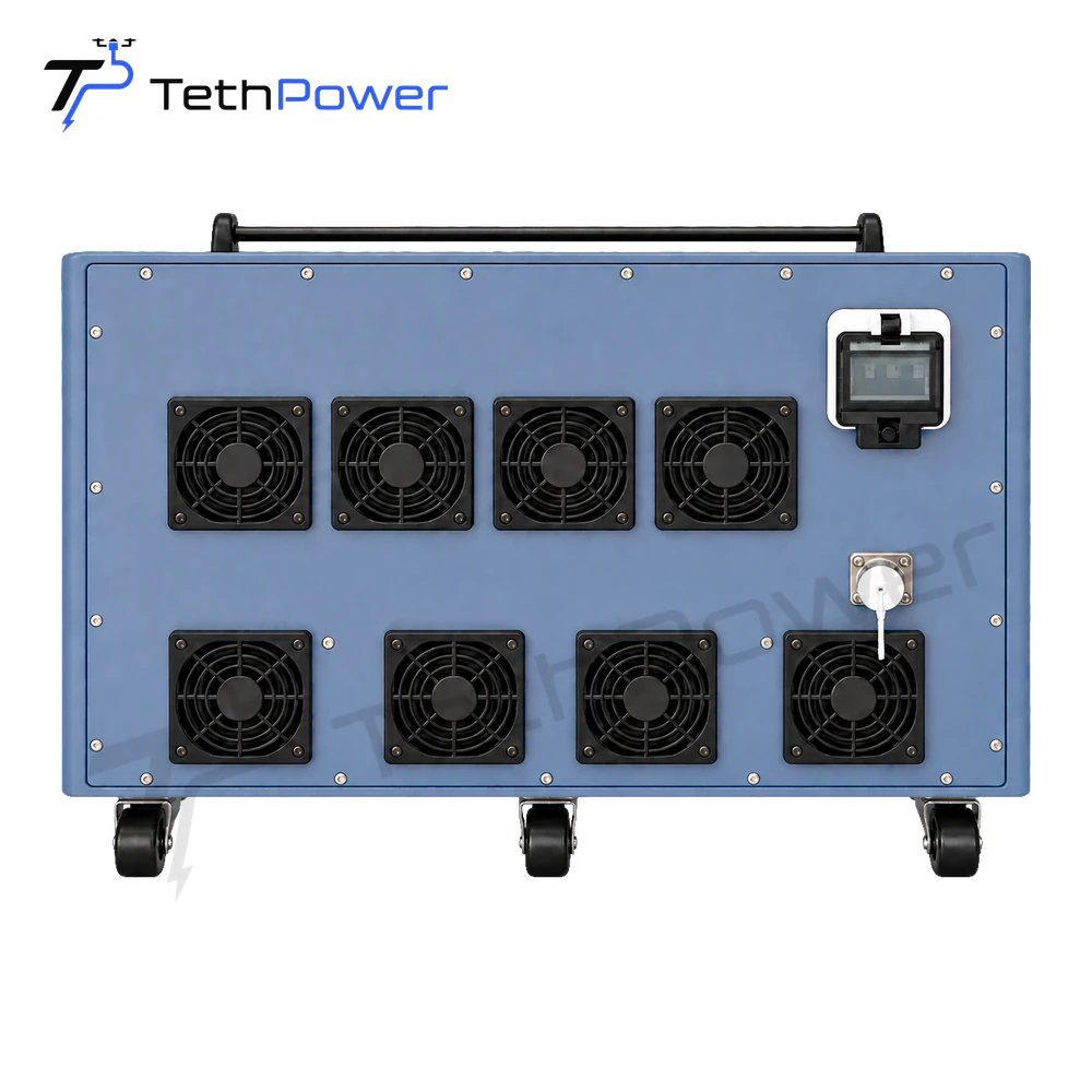 TethPower TP-T36 RAL 5014 Pigeon Blue ground power station, strict front view