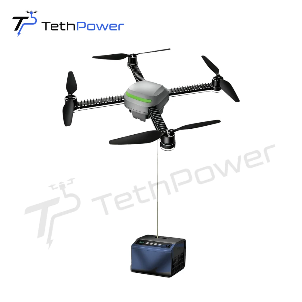 Tragbares Tether-Beleuchtungssystem im Taschenformat | TP-X1 — Tether-Stromversorgung — Produktabbildung eines Tether-UAV-Systems 4