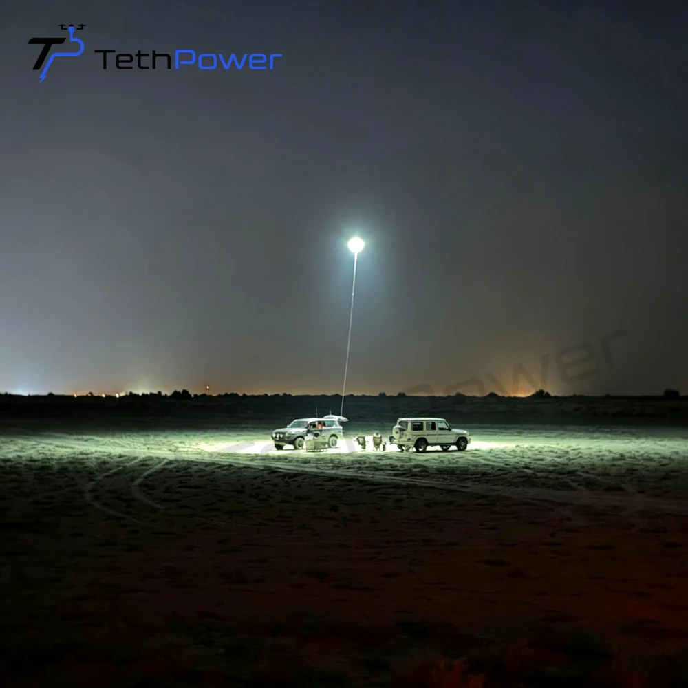 Tragbares Tether-Beleuchtungssystem im Taschenformat | TP-X1 — Tether-Stromversorgung — Produktabbildung eines Tether-UAV-Systems 6