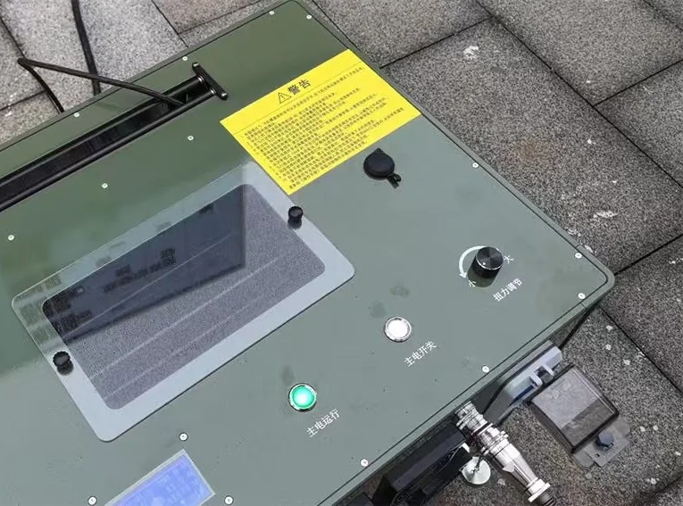 Ground tethered power station used for a DJI FC100 facade cleaning system.