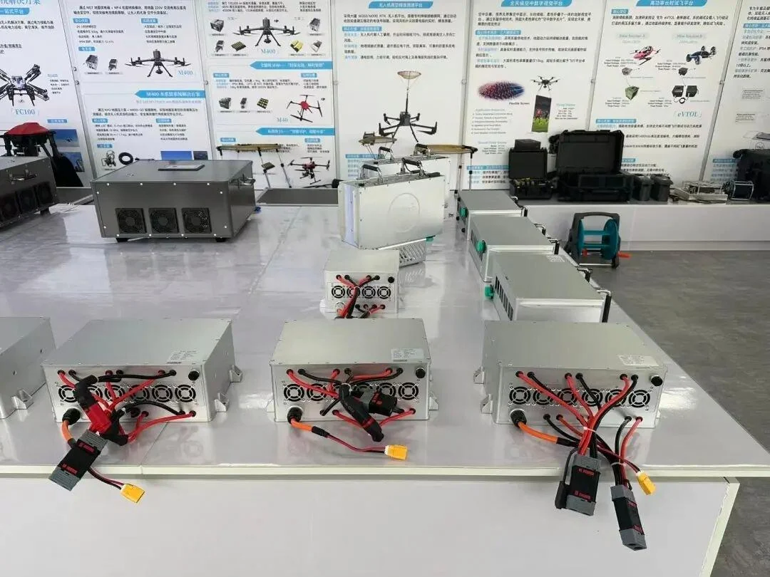 Airborne power converter modules for high-power tethered UAV systems.