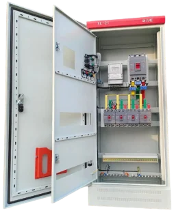Electrical distribution cabinet for a high-power tethered drone ground system.